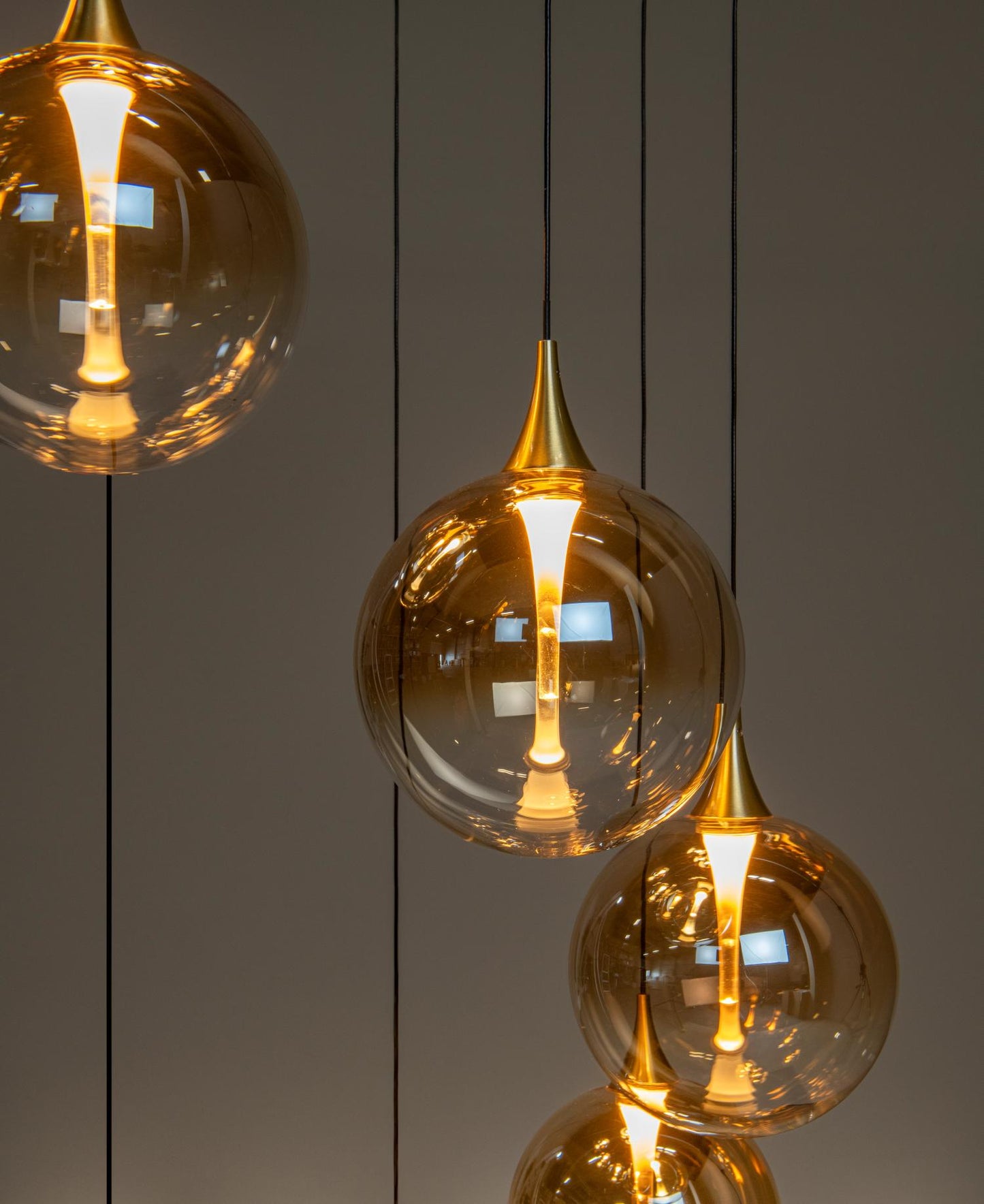 Hanglamp Gisela amber 12-lichts incl. LED