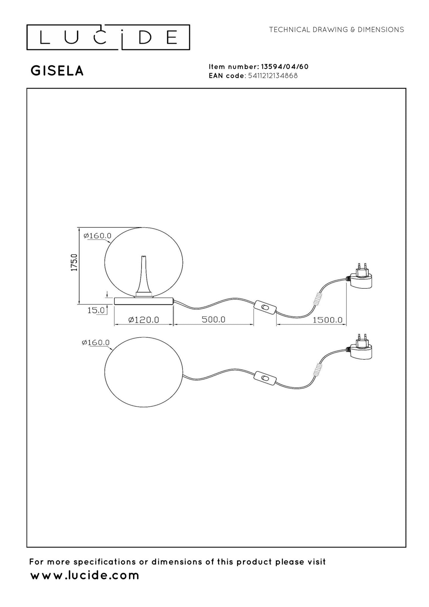 Tafellamp Gisela helder incl. LED
