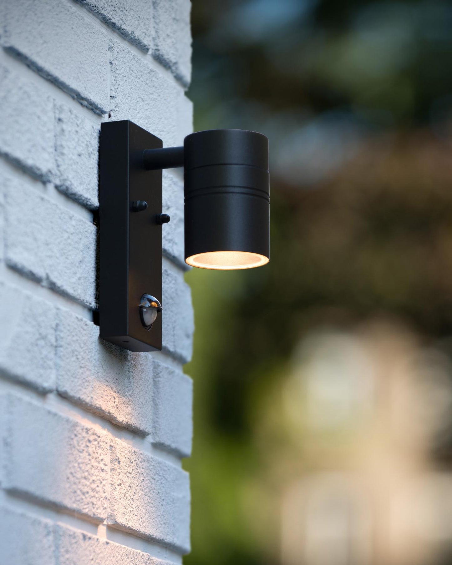 Wandlamp buiten Arne zwart bewegingssensor incl. 1xGU10