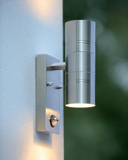 Wandlamp buiten Arne nikkel bewegingssensor incl. 2xGU10