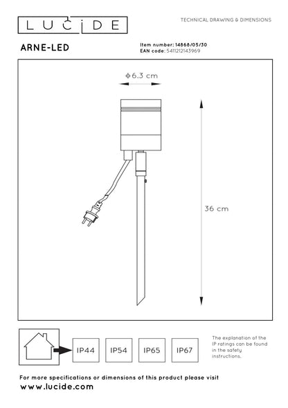 Prikspot buiten Arne zwart incl. GU10