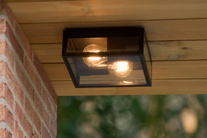 Wand- plafondlamp buiten zwart E27