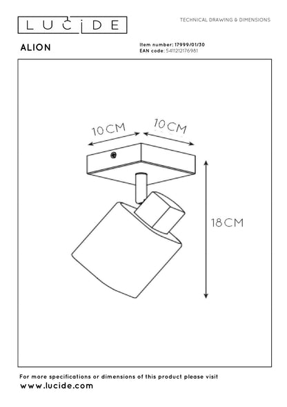 Plafondspot Alion smoke E14