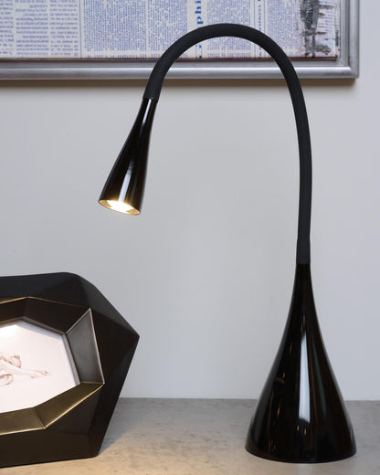 Bureaulamp Zozy glanzend zwart 3-standen