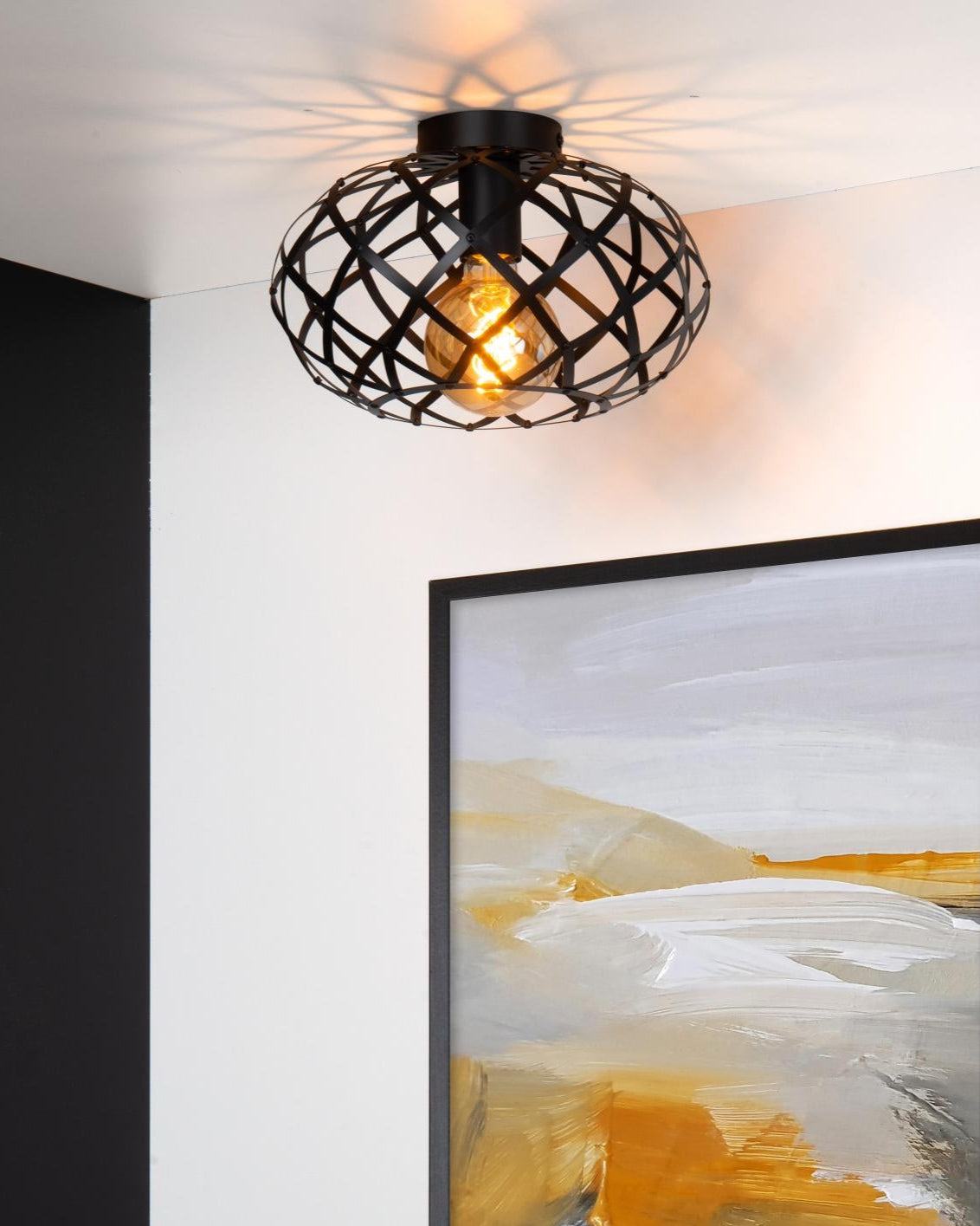 Plafondlamp Wolfram zwart E27