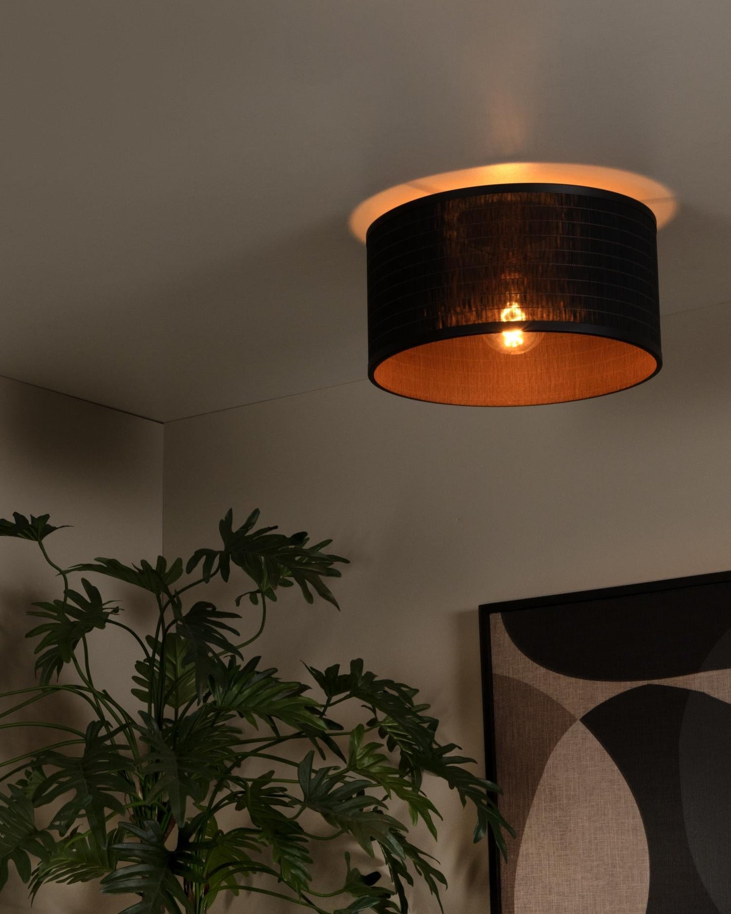 Plafondlamp Tagalog zwart-goud 40cm E27