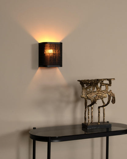 Wandlamp Tagalog zwart-goud E27