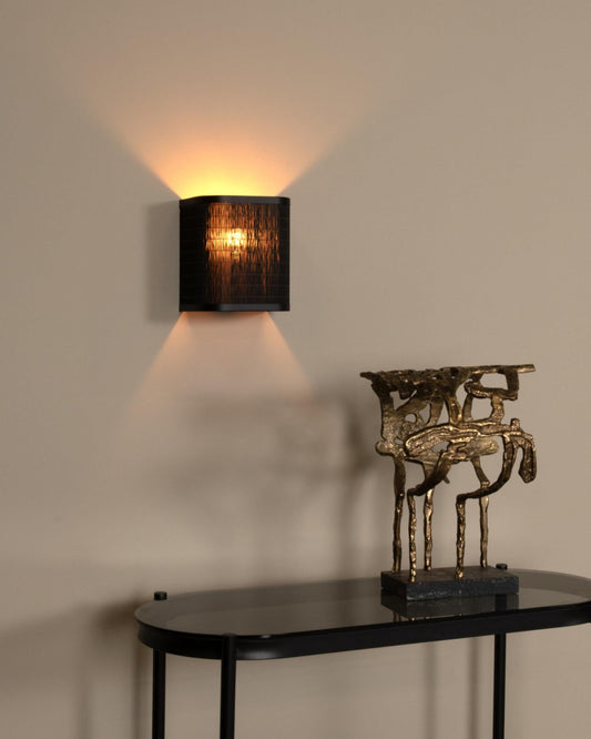 Wandlamp Tagalog zwart-goud E27
