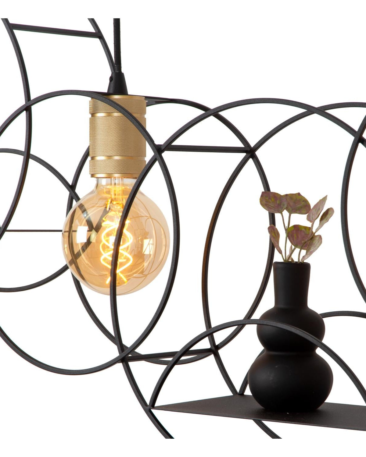 Hanglamp Circle zwart-goud 3x E27