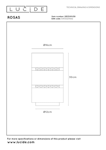 Tafellamp Rosas zwart-goud E27