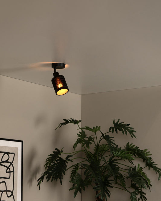 Plafondspot Tagalog zwart-goud E27