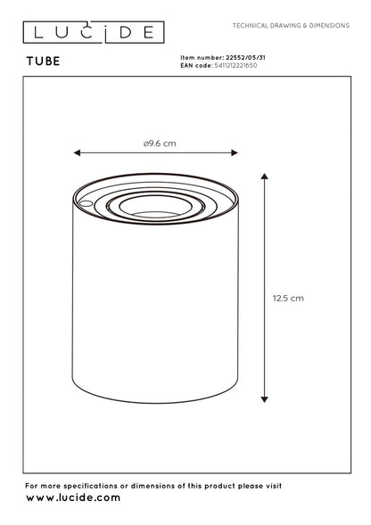 Grondspot Tube wit 3-standen