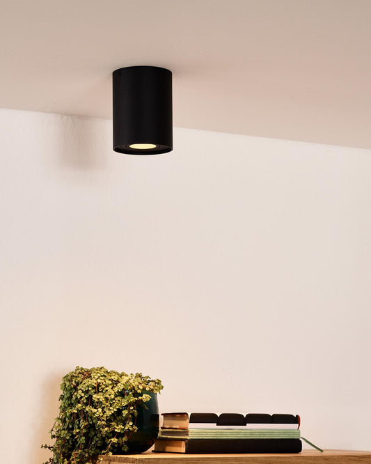 Plafondspot Tube rond zwart GU10