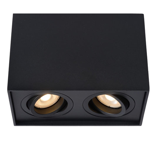 Plafondspot Tube zwart 2x GU10