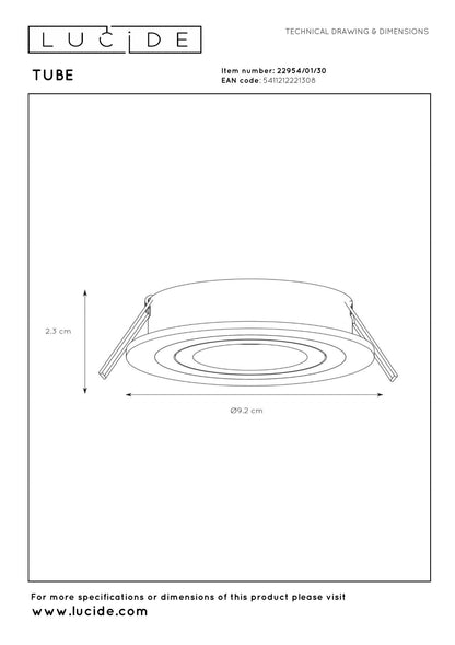 Inbouwspot rond zwart