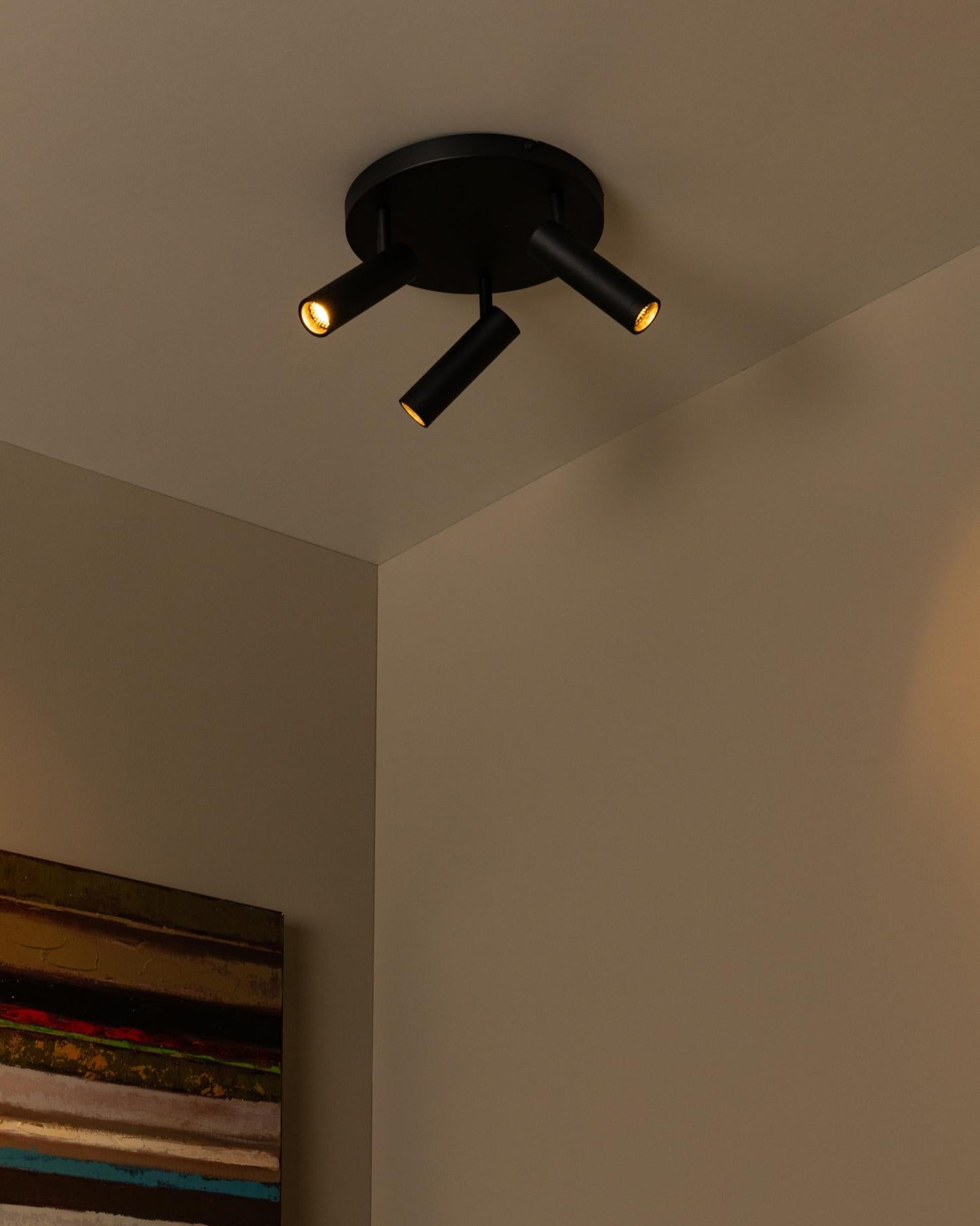 Plafondspot 3xGU10 Zwart