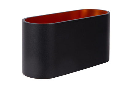 Wandlamp ovaal zwart-goud