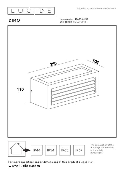 Wandlamp buiten Dimo E27
