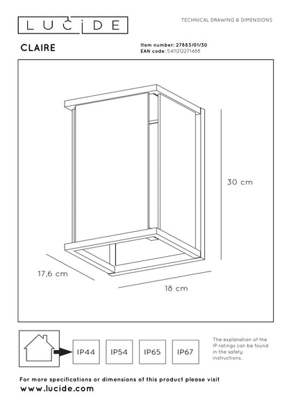 Wandlamp buiten Claire E27