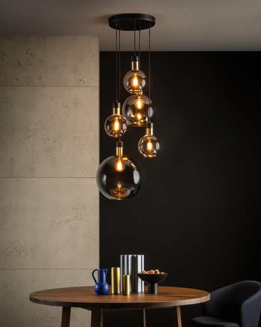 Hanglamp Julius 5-lichts smoke E27