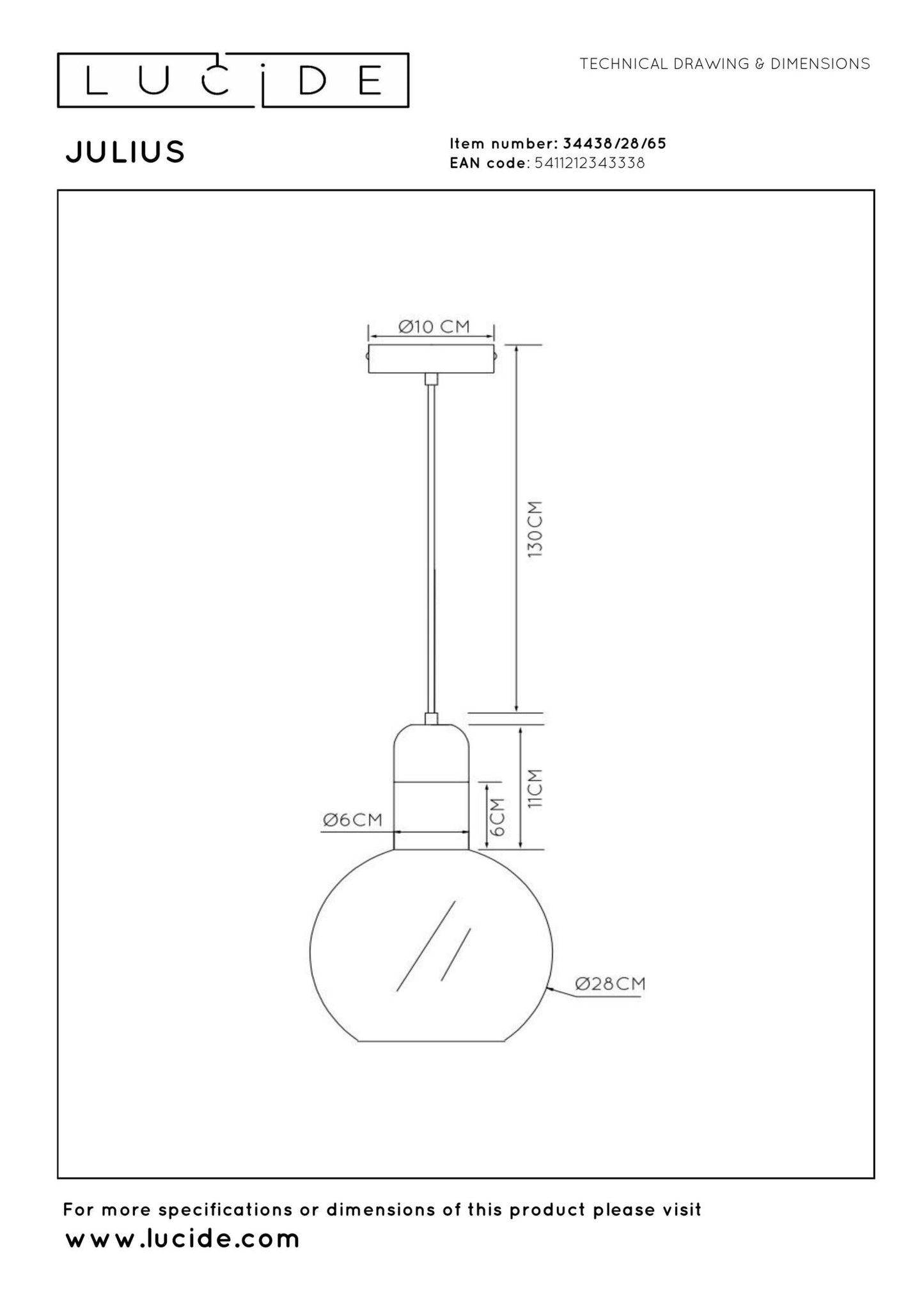 Hanglamp Julius 28cm smoke E27