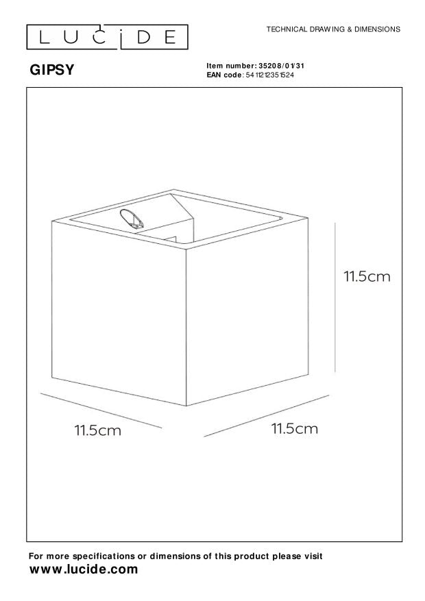 Wandlamp Gipsy overschilderbaar G9