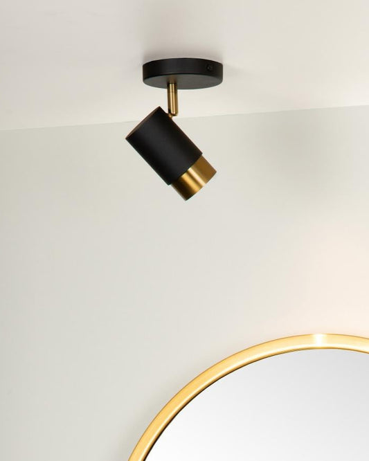 Plafondspot Floris zwart-goud GU10