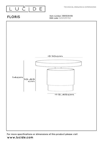 Plafondspot Floris zwart-goud GU10
