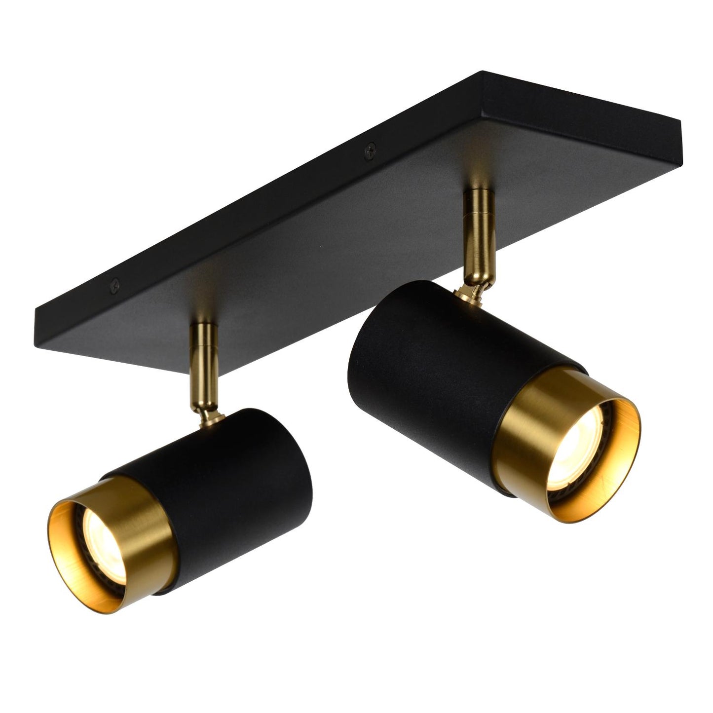 Plafondspot Floris zwart-goud 2xGU10