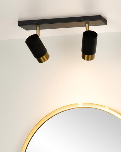 Plafondspot Floris zwart-goud 2xGU10