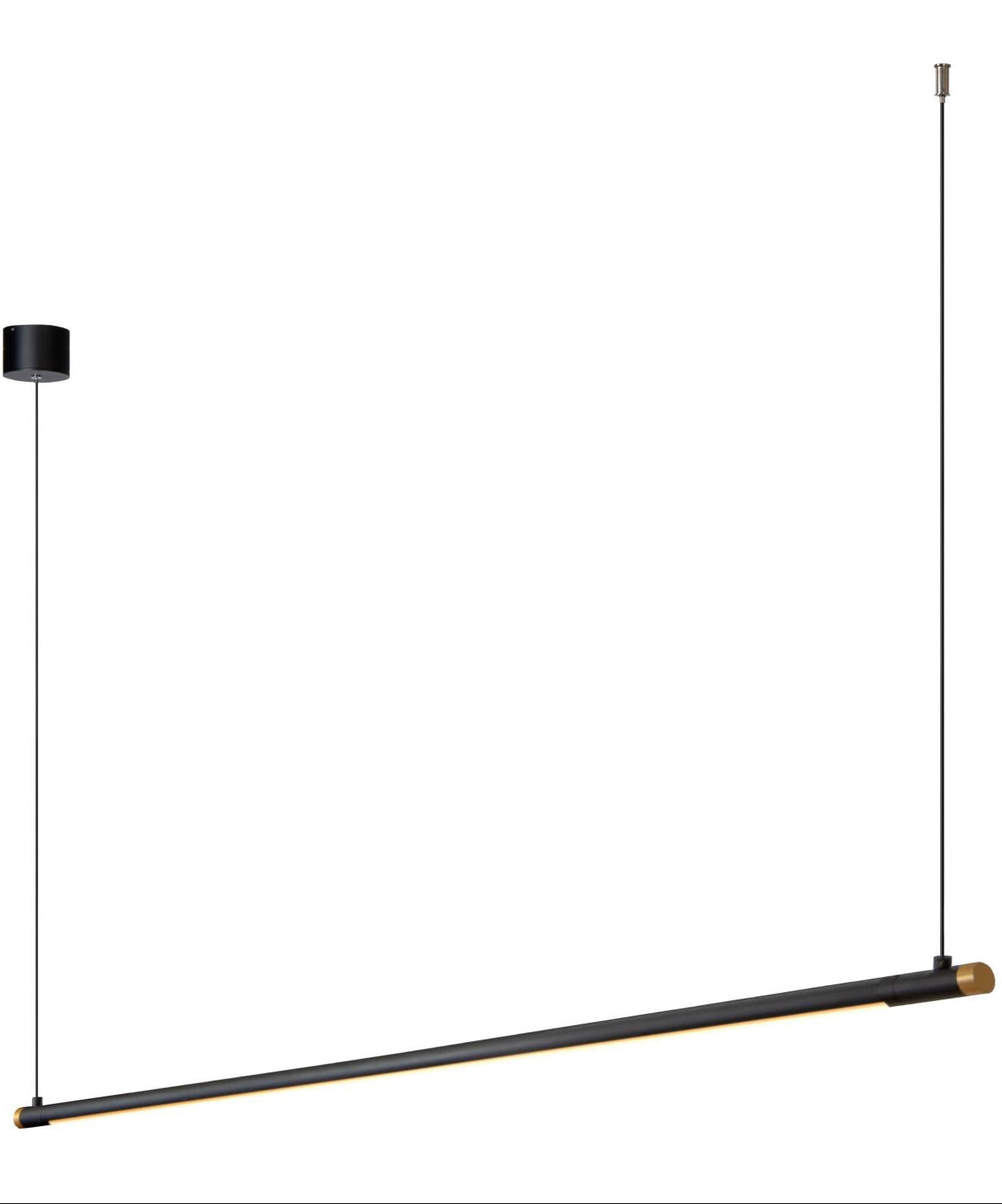 Strakke hanglamp Marnik 152cm zwart-goud