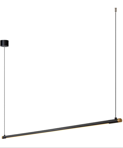 Strakke hanglamp Marnik 152cm zwart-goud
