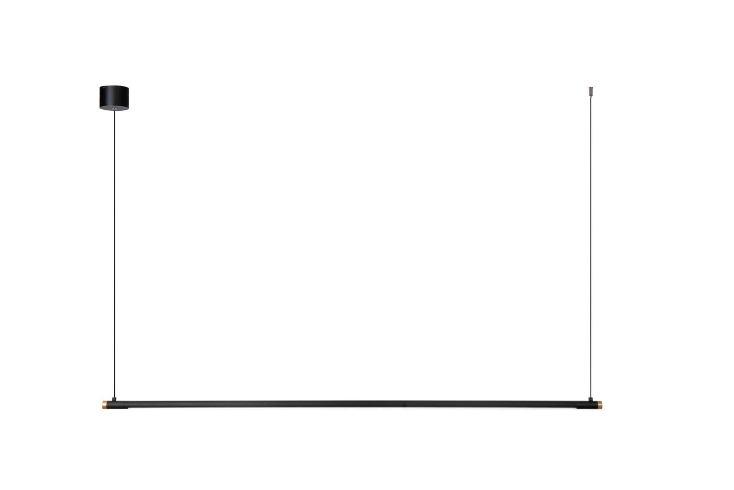 Strakke hanglamp Marnik 152cm zwart-goud