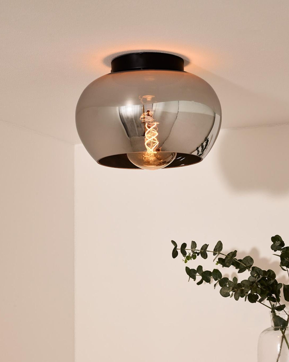 Plafondlamp Judi Smoke E27