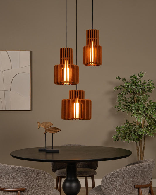 Hanglamp Rollo Terra 3-lichts 3xE27