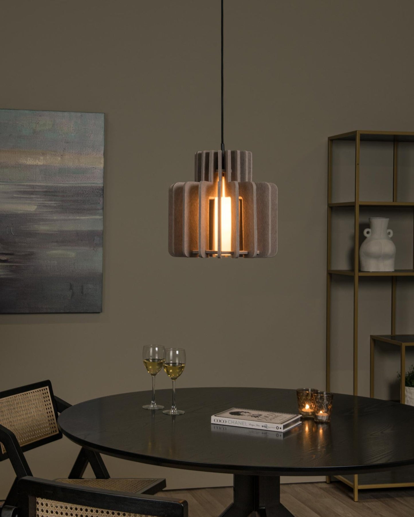 Hanglamp Rollo taupe 31cm E27