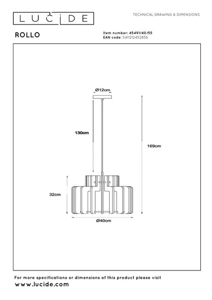 Hanglamp Rollo terra 40cm E27
