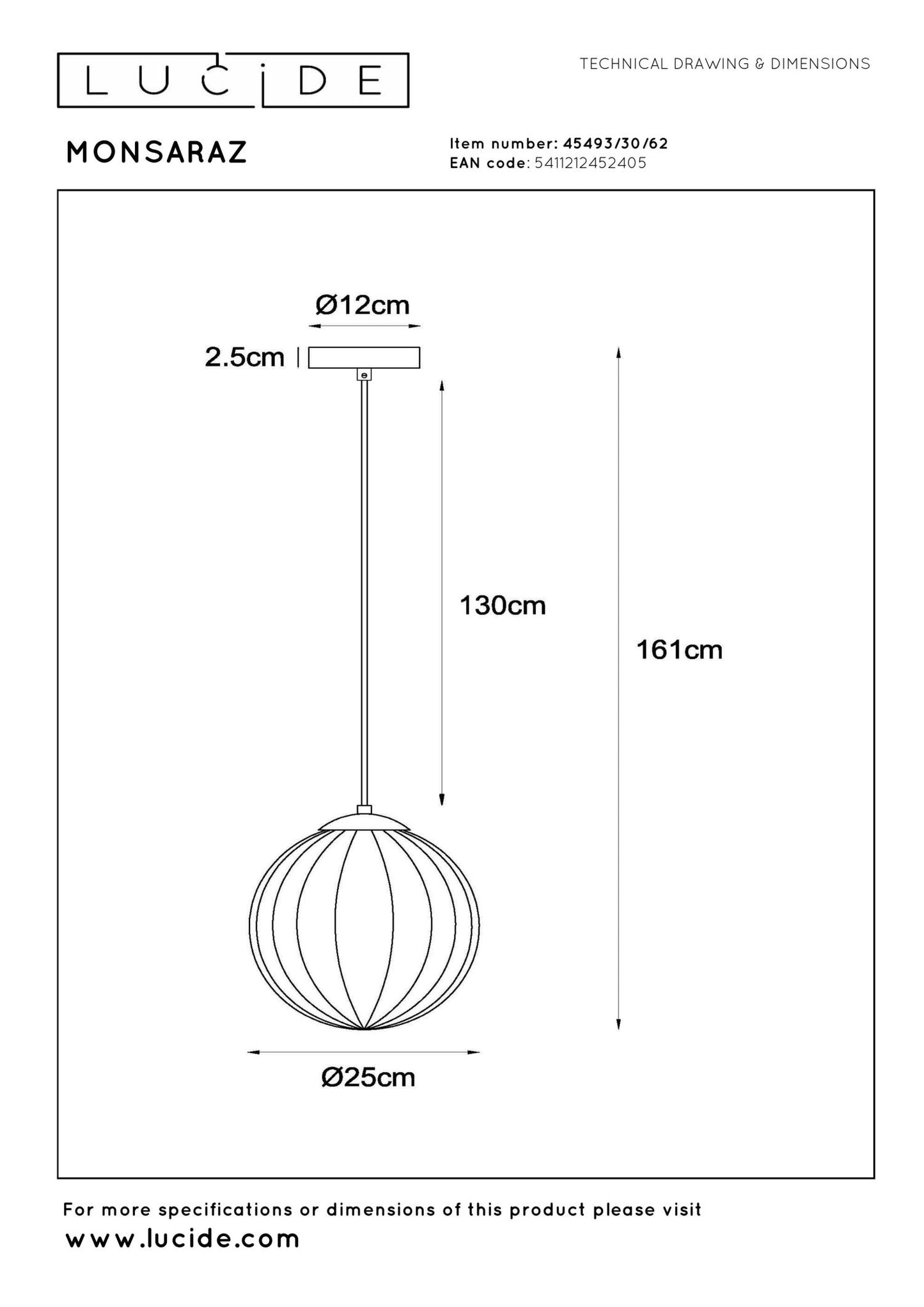 Hanglamp Monsaraz amber E27