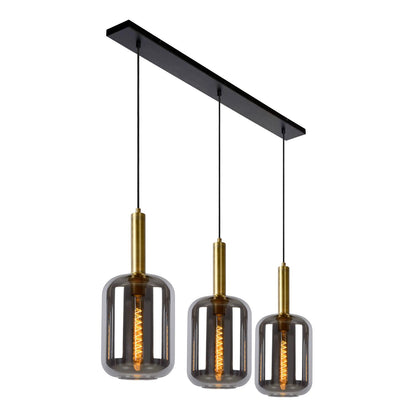 Hanglamp Joanet messing-smoke 3-lichts E27