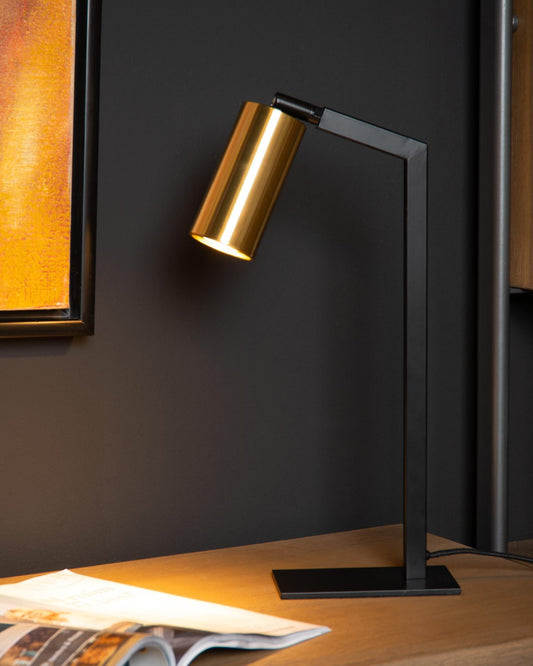 Bureaulamp Sybil zwart-goud GU10