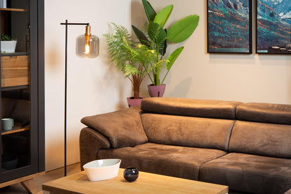 Vloerlamp Joanet zwart-goud E27