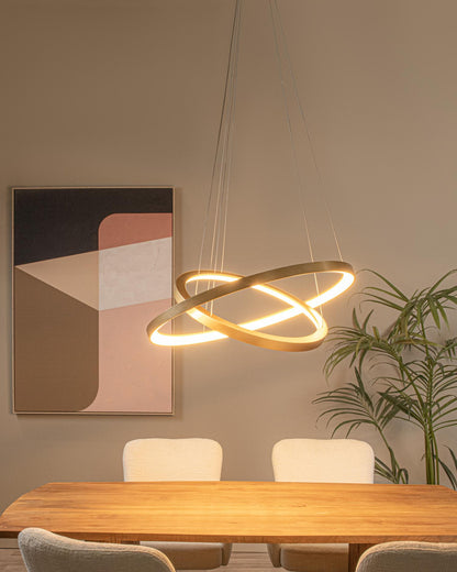 Hanglamp Vidal ringen 2-lichts goud dimbaar