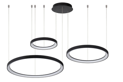 Hanglamp Vidal ringen 3-lichts zwart dimbaar