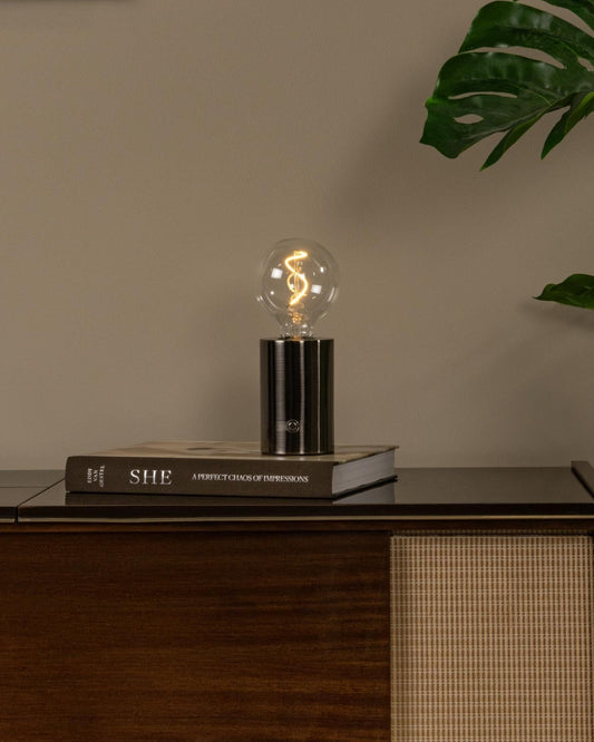 Tafellamp Vivo oplaadbaar zwart chroom