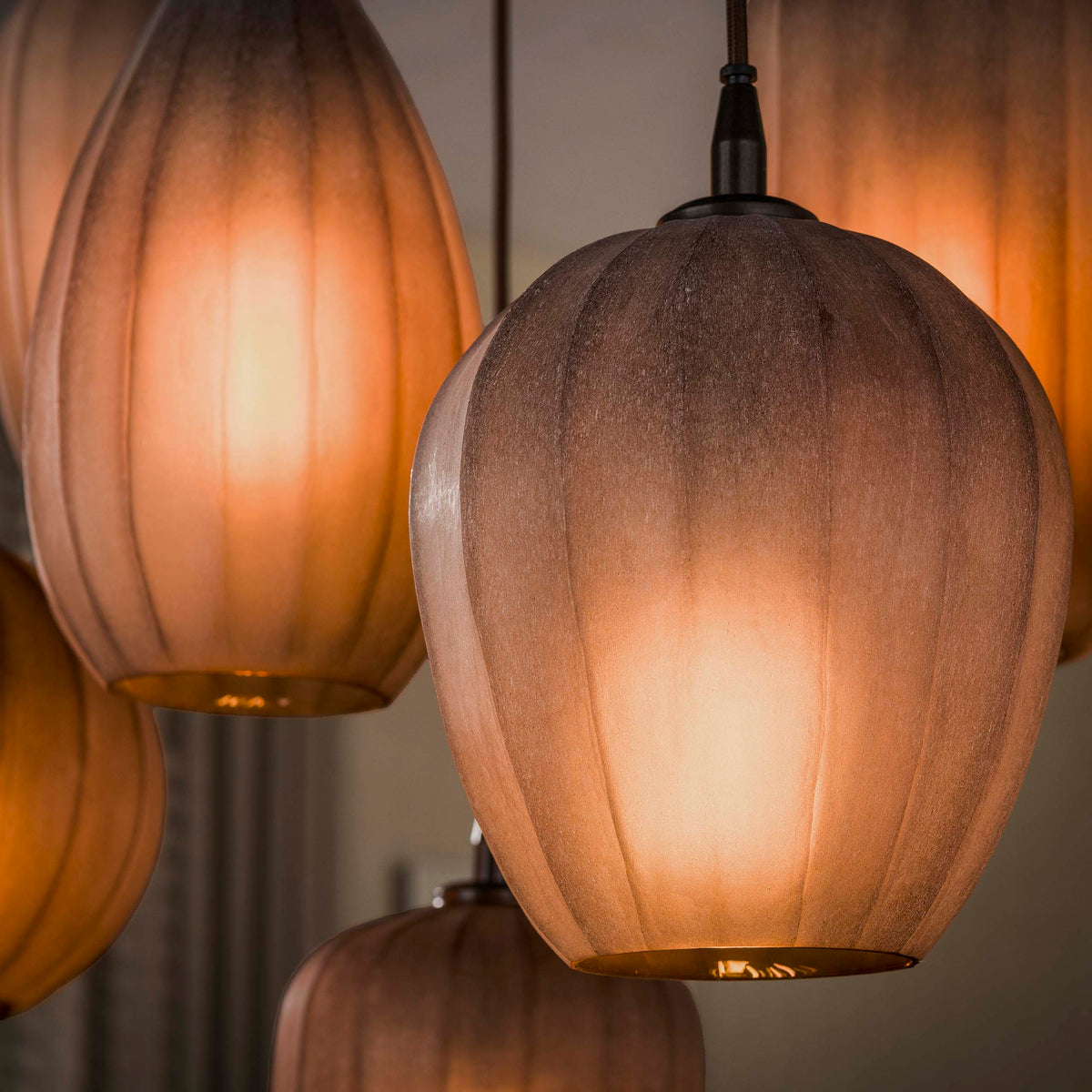 Hanglamp Altura 7-lichts / Sienna bruin-frosted