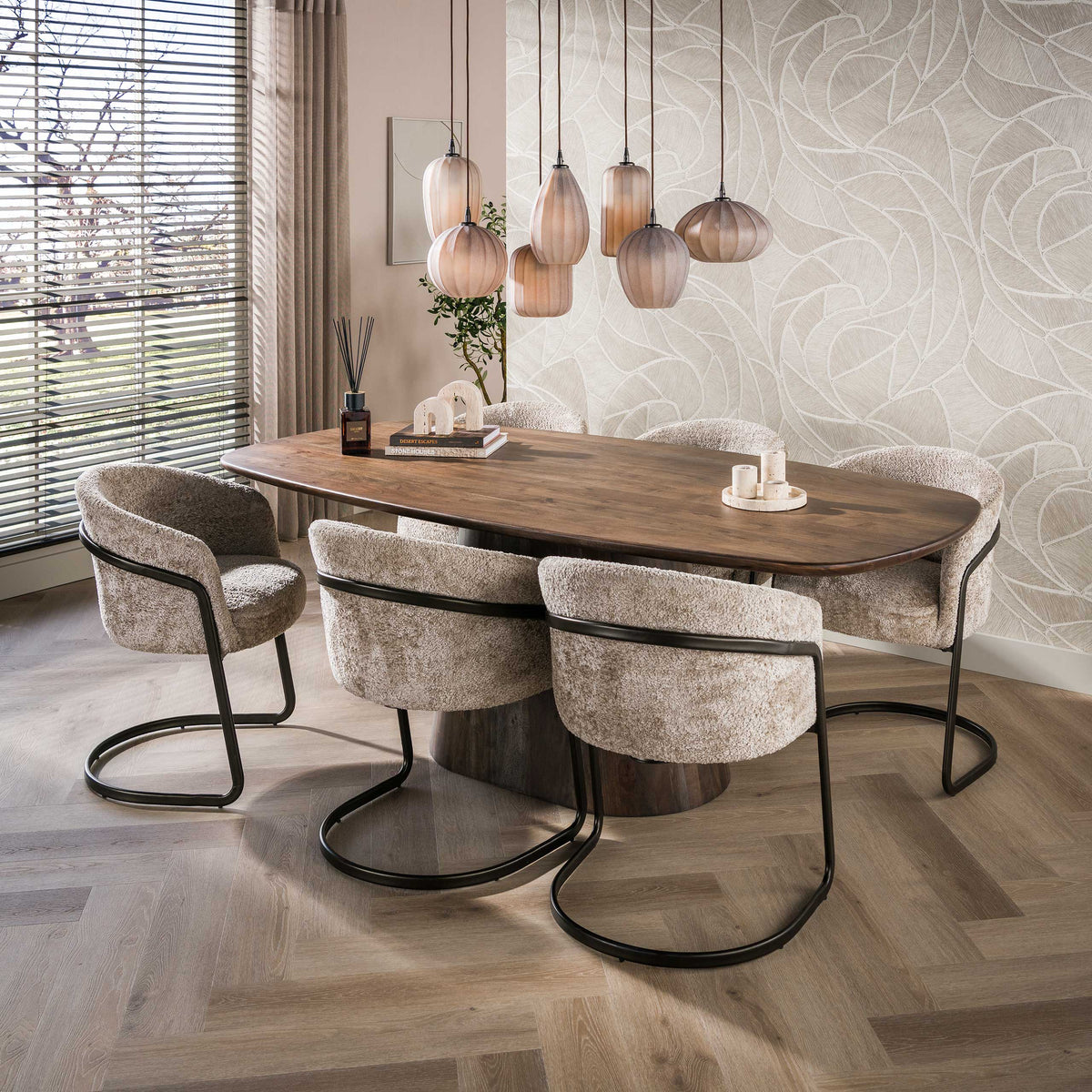 Hanglamp Altura 7-lichts / Sienna bruin-frosted
