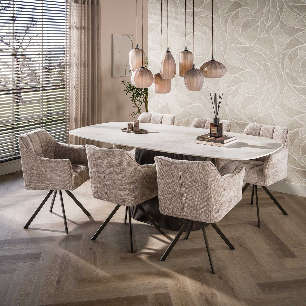Hanglamp Altura 7-lichts / Sienna bruin-frosted