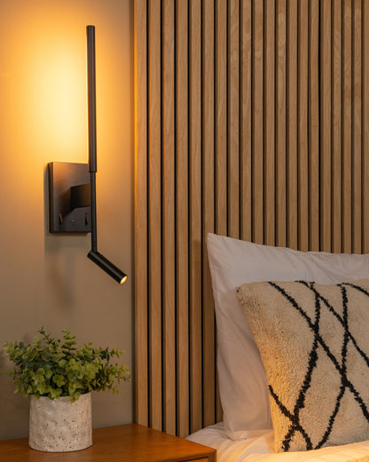 FINAN wandlamp zwart met leeslamp