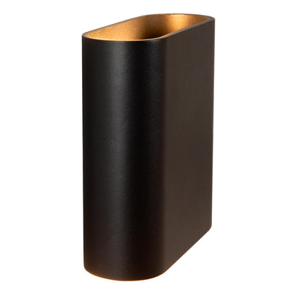 Wandlamp Atila buiten/badkamer ovaal zwart incl. LED