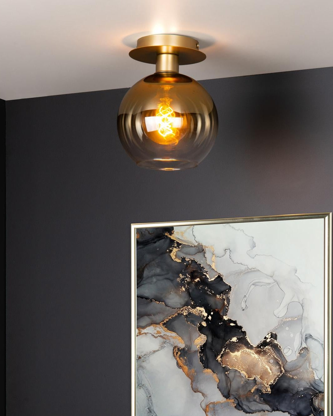 Plafondlamp Marius messing E27